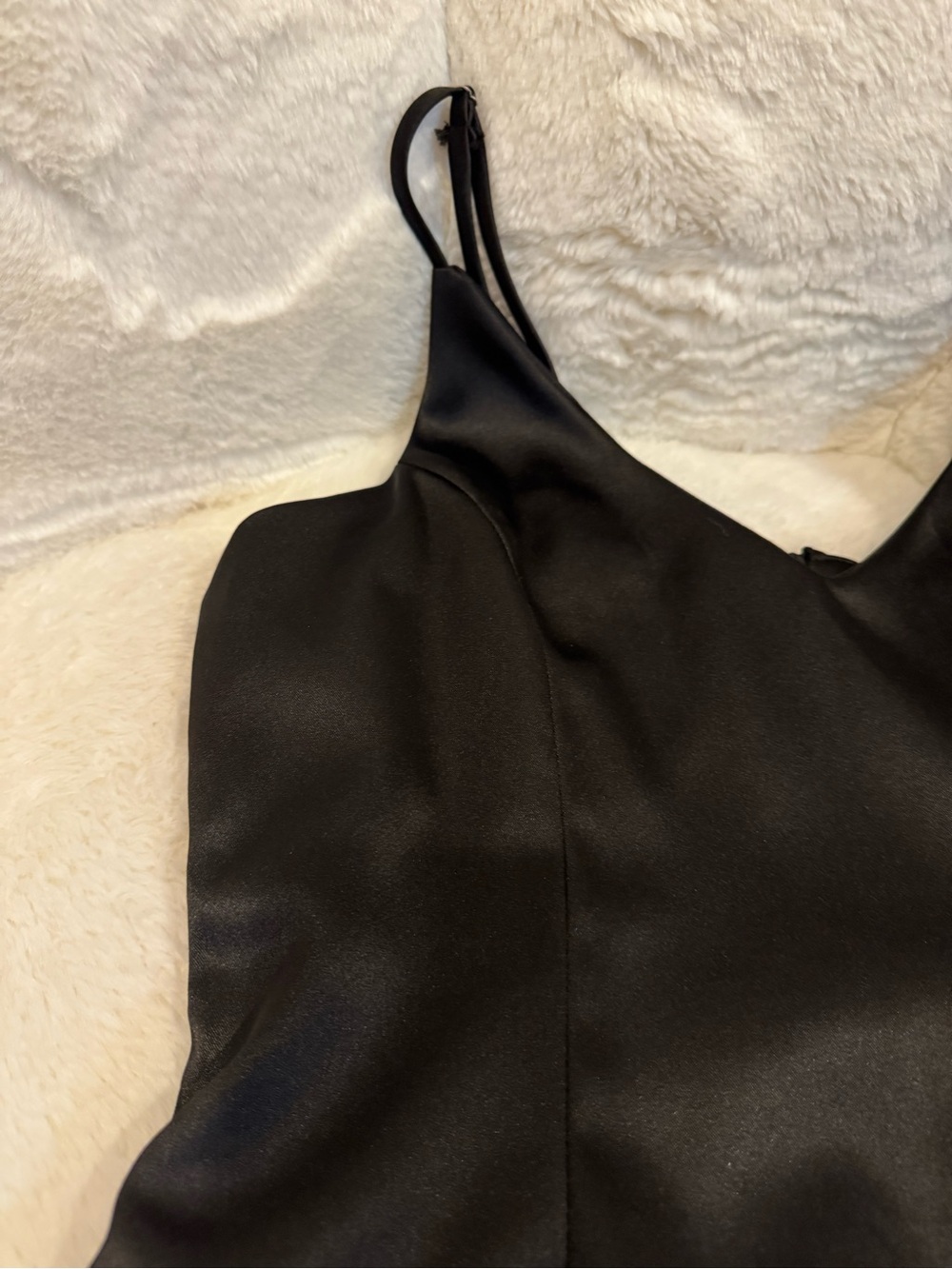 Classic Black Satin Slip Dress - Picture 3 of 3